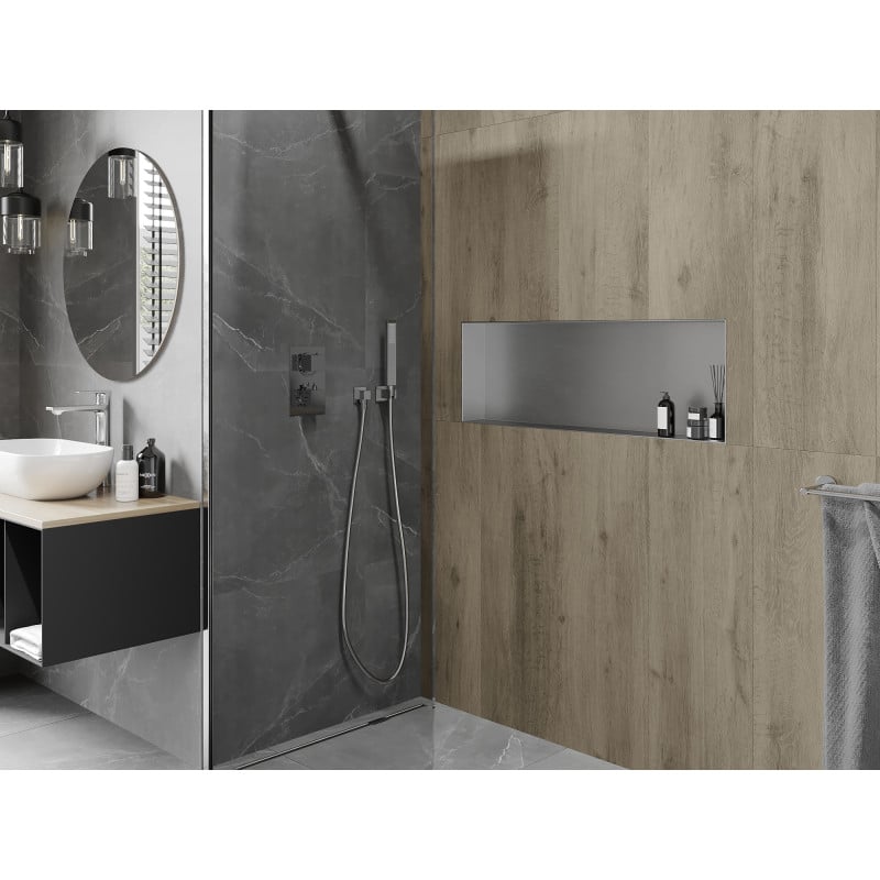 Mexen X-Wall-NR étagère encastrée sans rebord 90 x 30 cm, inox - 1911903010