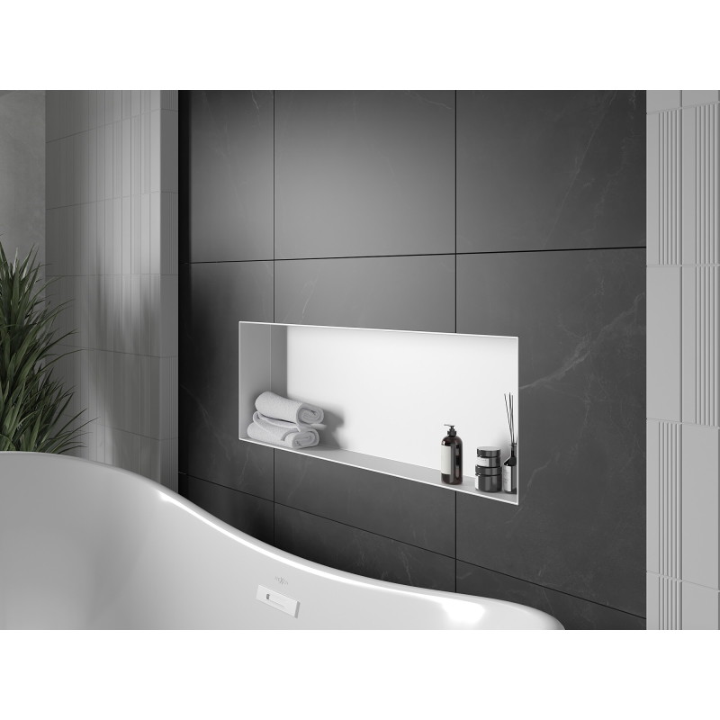 Mexen X-Wall-NR étagère encastrable sans collier 90 x 30 cm, blanche - 1921903010