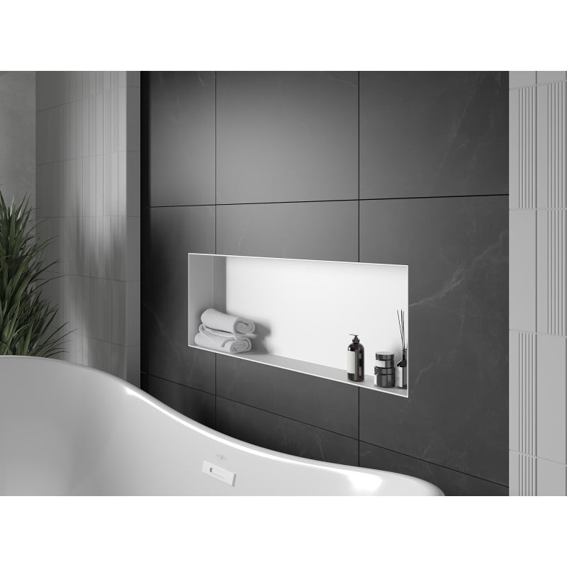 Mexen X-Wall-NR étagère encastrée sans rebord 90 x 30 cm, blanche - 1921903010