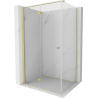 Mexen Mist-F cabine de douche pliante gauche 80 x 75 cm, transparent, or brossé - 8A6T-080-075-55-00-L