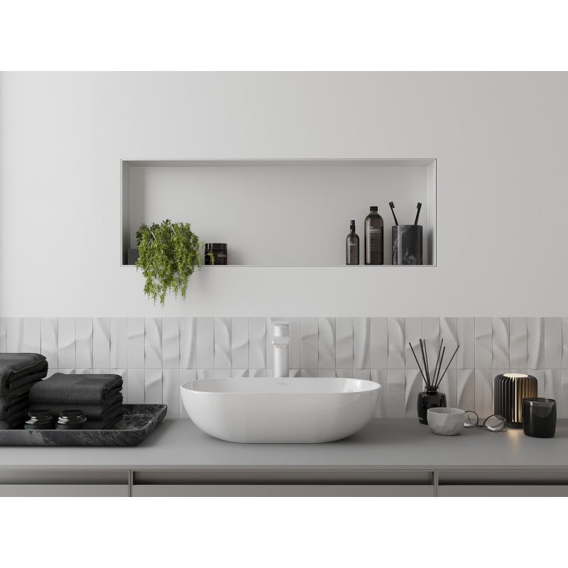 Mexen X-Wall-NR étagère encastrée sans rebord 90 x 30 cm, blanche - 1921903010