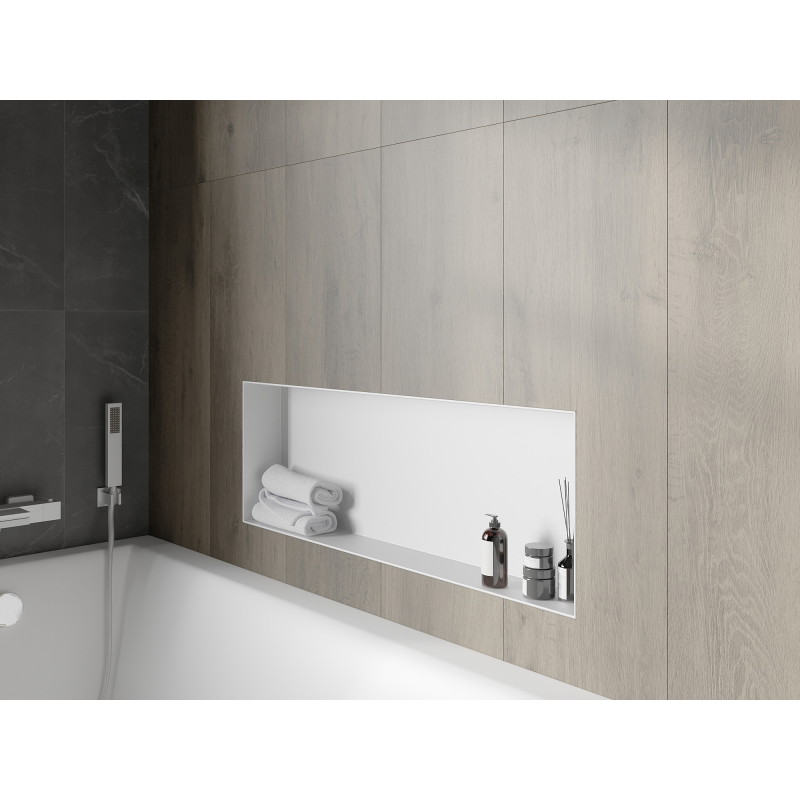 Mexen X-Wall-NR étagère encastrable sans collier 90 x 30 cm, blanche - 1921903010