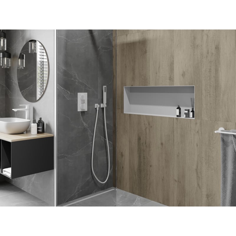 Mexen X-Wall-NR étagère encastrée sans rebord 90 x 30 cm, blanche - 1921903010