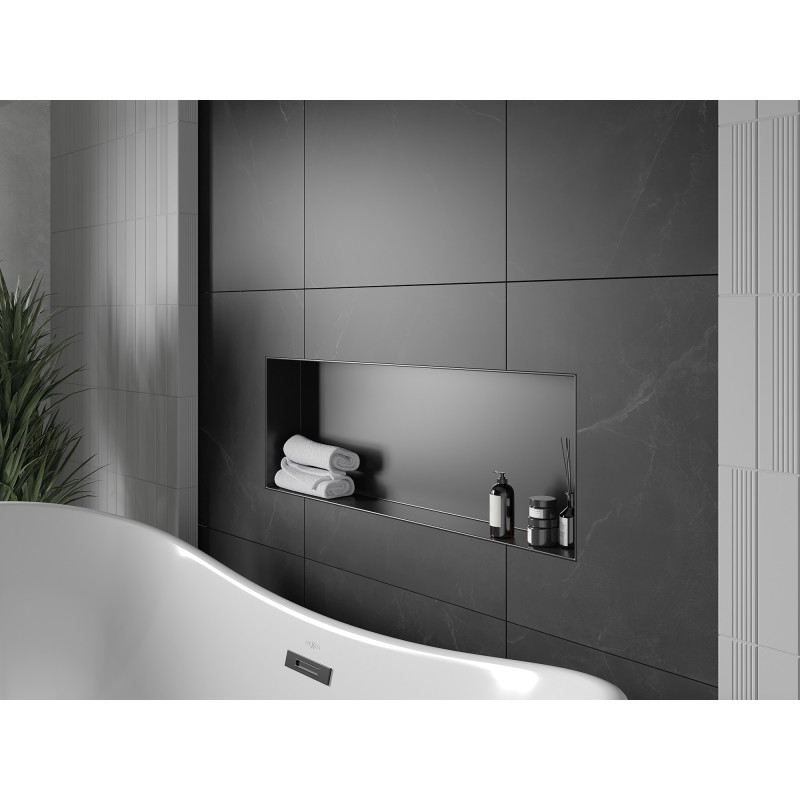 Mexen X-Wall-NR étagère encastrée sans rebord 90 x 30 cm, noir - 1971903010