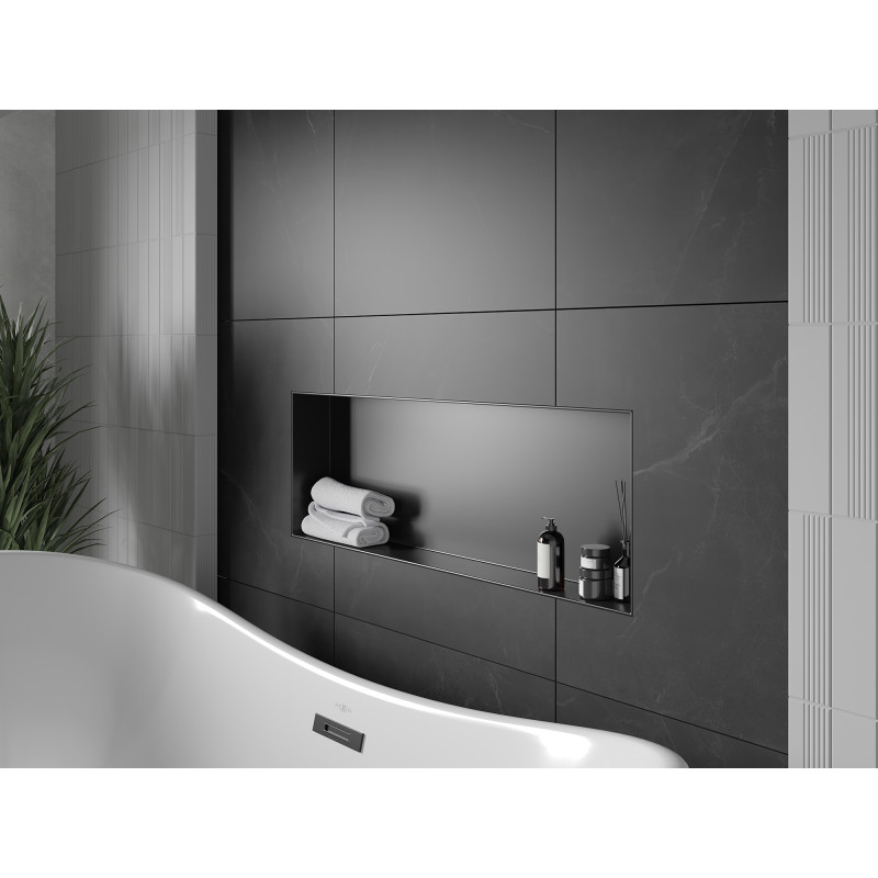 Mexen X-Wall-NR étagère encastrée sans rebord 90 x 30 cm, noire - 1971903010