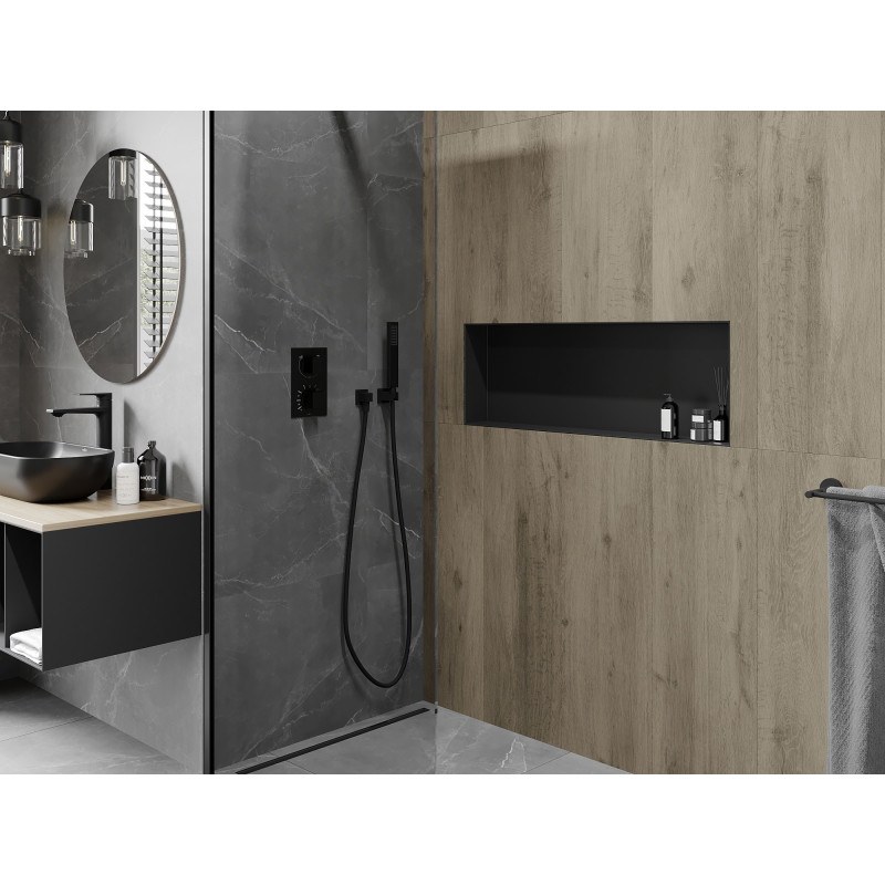 Mexen X-Wall-NR étagère encastrée sans rebord 90 x 30 cm, noir - 1971903010