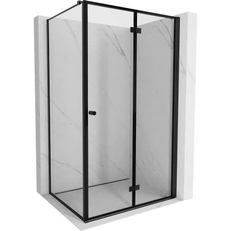 Mexen Mist-F cabine de douche pliante droite 110 x 75 cm, cadre noir, noir - 8A6T-110-075-70-70-P