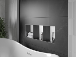 Mexen X-Wall-NR étagère encastrée sans rebord avec étagère 90 x 30 cm, inox - 1911903010S