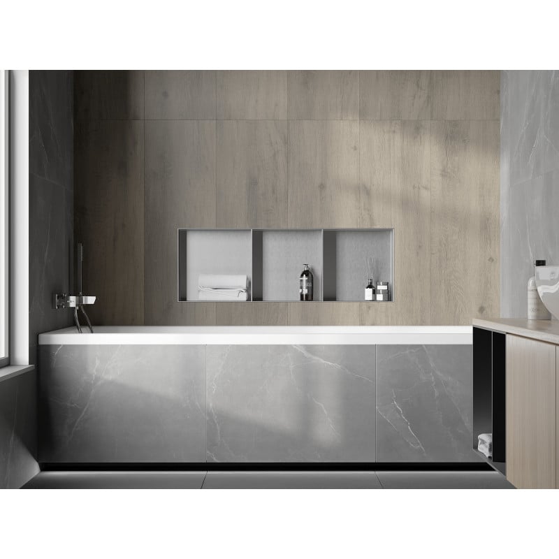 Mexen X-Wall-NR étagère encastrée sans rebord avec étagère 90 x 30 cm, inox - 1911903010S