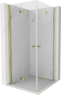 Mexen Mist-F Duo cabine de douche pliante 70 x 70 cm, transparent, or - 8A6-070L-070P-50-00