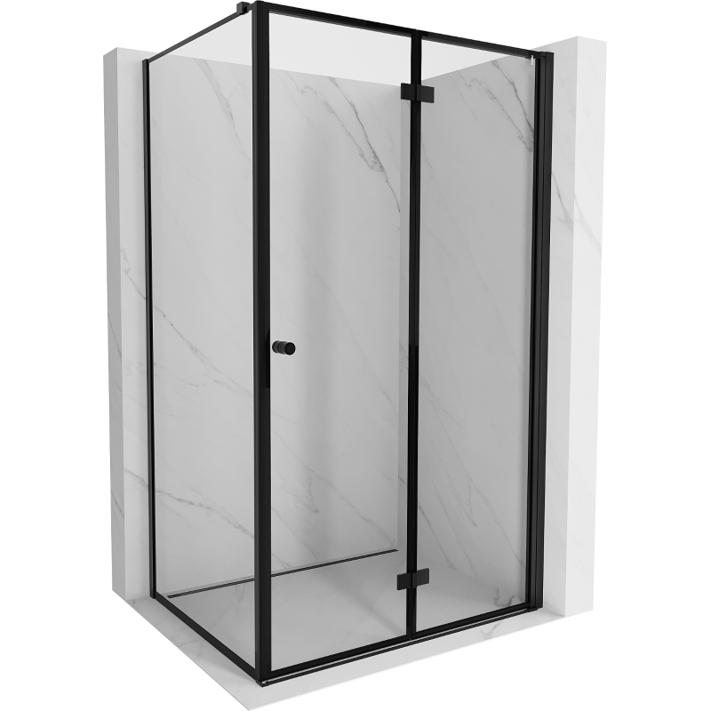 Mexen Mist-F T cabine de douche pliante droite 100 x 80 cm, cadre noir, noir - 8A6T-100-080-70-70-P