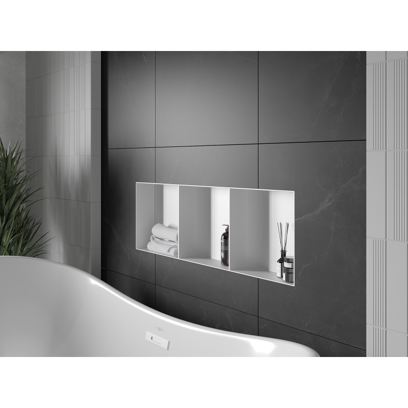 Mexen X-Wall-NR étagère murale sans rebord avec tablette 90 x 30 cm, blanche - 1921903010S