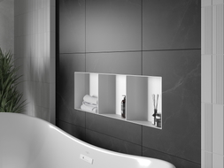 Mexen X-Wall-NR étagère encastrée sans rebord avec étagère 90 x 30 cm, blanche - 1921903010S