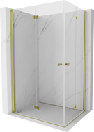 Mexen Mist-F Duo cabine de douche pliante gauche 85 x 70 cm, transparent, doré - 8A6-085L-070P-50-00