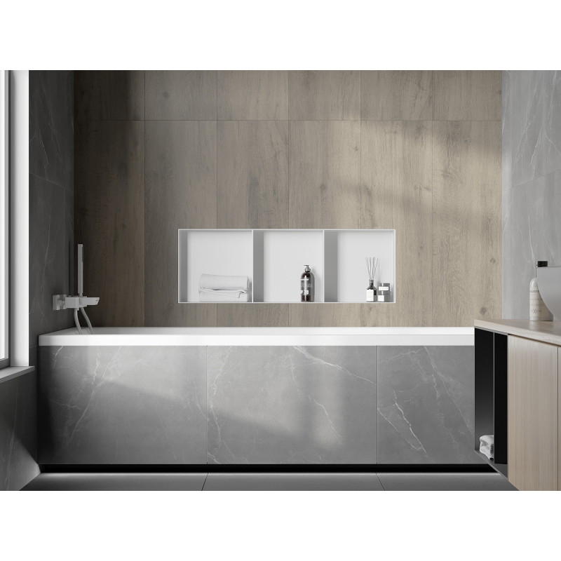 Mexen X-Wall-NR étagère encastrée sans rebord avec étagère 90 x 30 cm, blanche - 1921903010S