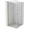 Mexen Mist-F Duo cabine de douche pliante 75 x 75 cm, transparent, or - 8A6-075L-075P-50-00