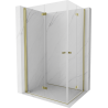 Mexen Mist-F Duo cabine de douche pliante gauche 80 x 75 cm, transparent, dorée - 8A6-080L-075P-50-00
