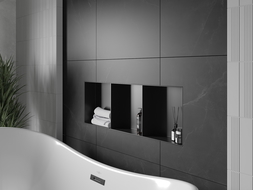 Mexen X-Wall-NR étagère encastrée sans rebord avec étagère 90 x 30 cm, noire - 1971903010S