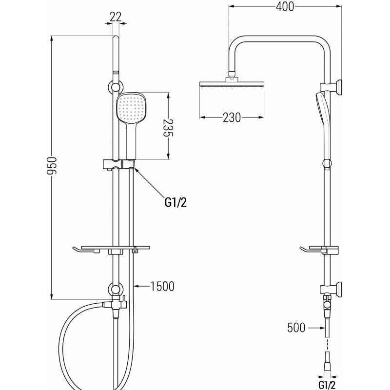 Mexen T33 colonne de douche, chrome - 798333393-00