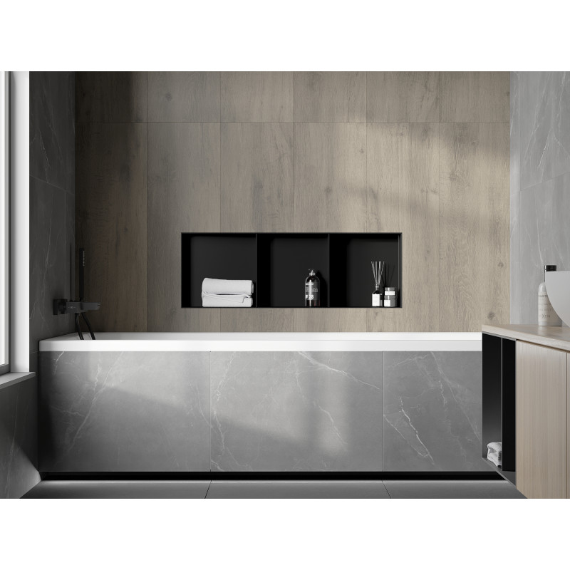Mexen X-Wall-NR étagère à encastrer sans rebord avec tablette 90 x 30 cm, noire - 1971903010S