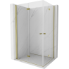 Mexen Mist-F Duo cabine de douche pliante gauche 120 x 80 cm, transparent, dorée - 8A6-120L-080P-50-00