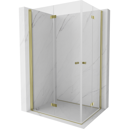 Mexen Mist-F Duo cabine de douche pliante gauche 100 x 85 cm, transparent, or - 8A6-100L-085P-50-00