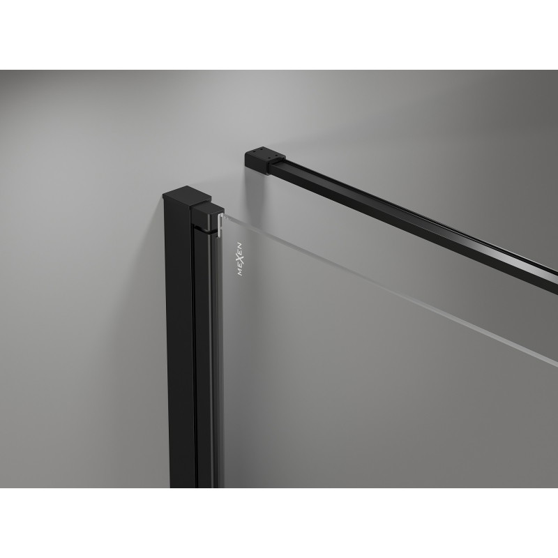 Mexen Mist-F cabine de douche pliante droite 100 x 100 cm, cadre noir, noir - 8A6T-100-100-70-70-P