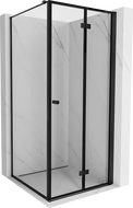 Mexen Mist-F T cabine de douche pliante droite 110 x 110 cm, cadre noir, noir - 8A6T-110-110-70-70-P