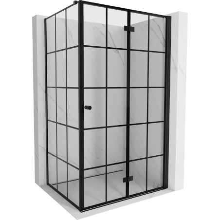 Mexen Mist-F cabine de douche pliante droite 110 x 70 cm, grille noire, noire - 8A6T-110-070-70-77-P