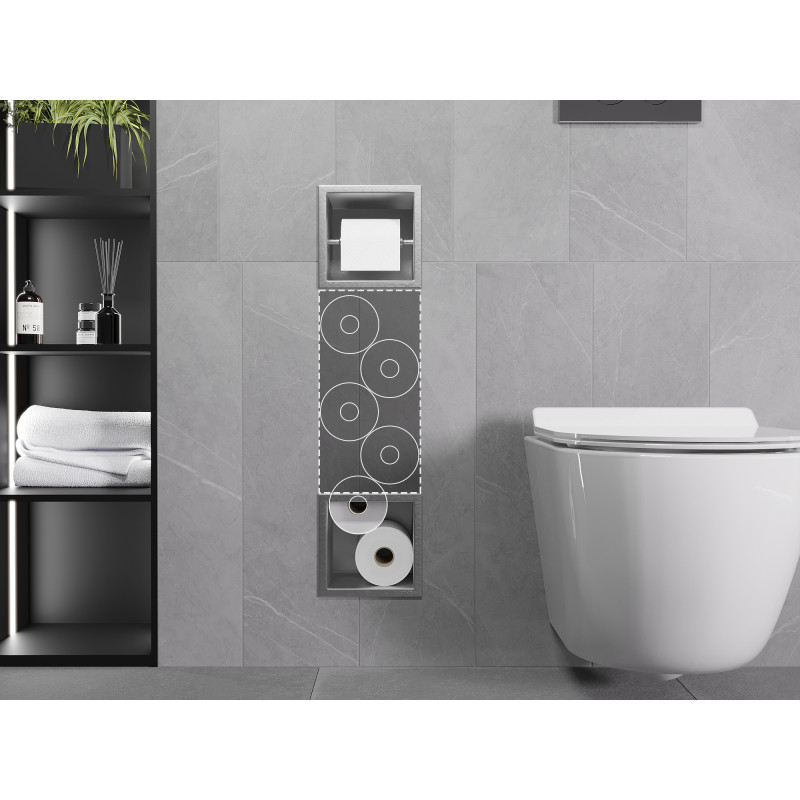 Mexen X-Wall-BP porte-papier toilette avec magasin, inox - 1914