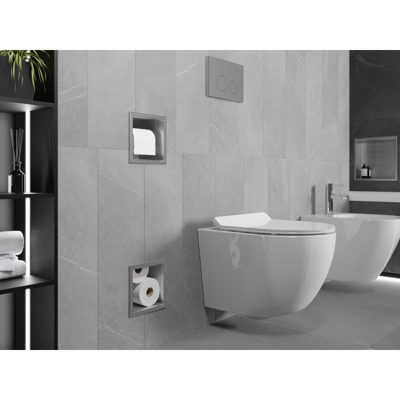 Mexen X-Wall-BP porte-papier toilette avec chargeur, inox - 1914