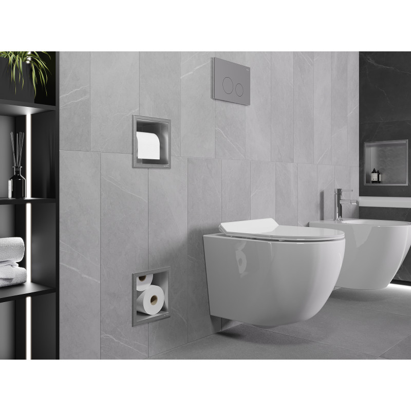Mexen X-Wall-BP porte-papier toilette avec magasin, inox - 1914