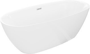 Mexen Luvo Slim baignoire autoportante 170 x 75 cm, blanche, trop-plein chromé - 52801707500-01