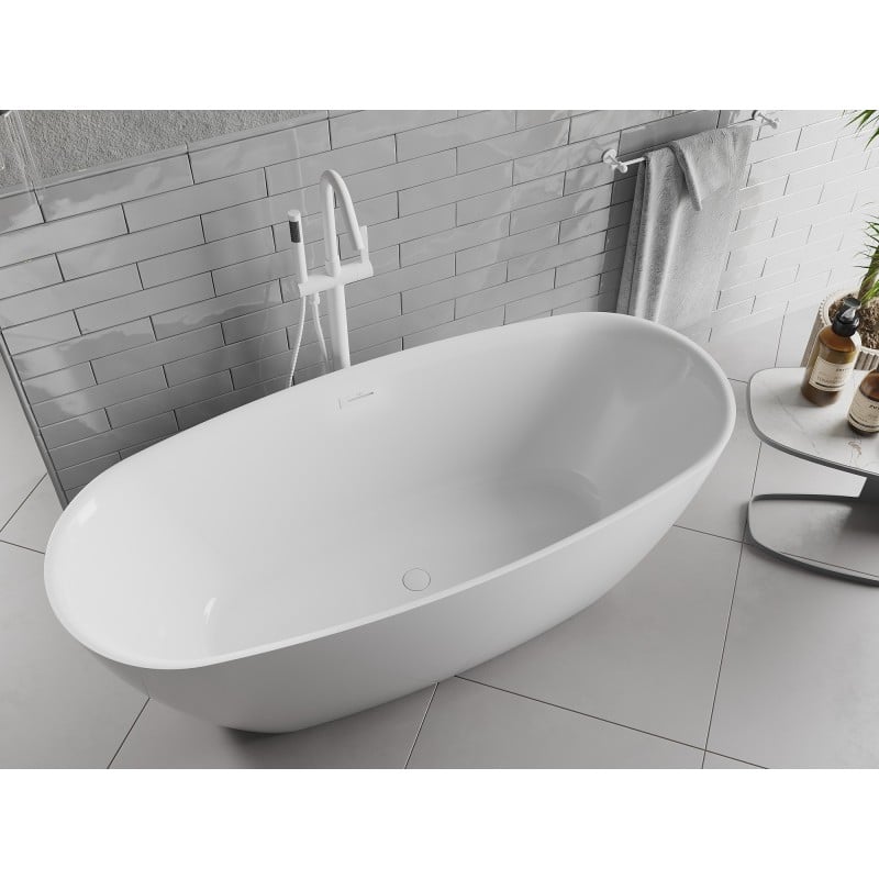 Mexen Luvo Slim baignoire autoportante 170 x 75 cm, blanche, trop-plein blanc - 52801707500-20