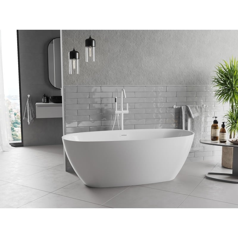 Mexen Luvo Slim baignoire autoportante 170 x 75 cm, blanche, trop-plein blanc - 52801707500-20