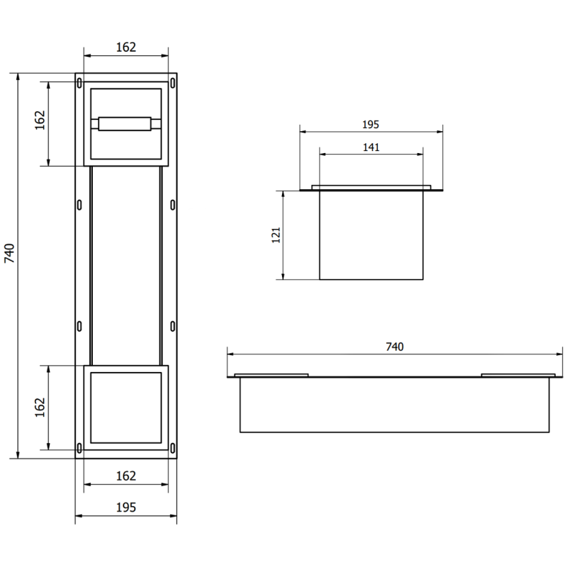 Mexen X-Wall-BP porte-papier toilette avec chargeur, inox - 1914