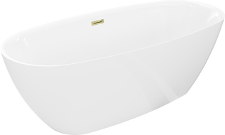 Mexen Luvo Slim baignoire autoportante 170 x 75 cm, blanche, trop-plein doré - 52801707500-50