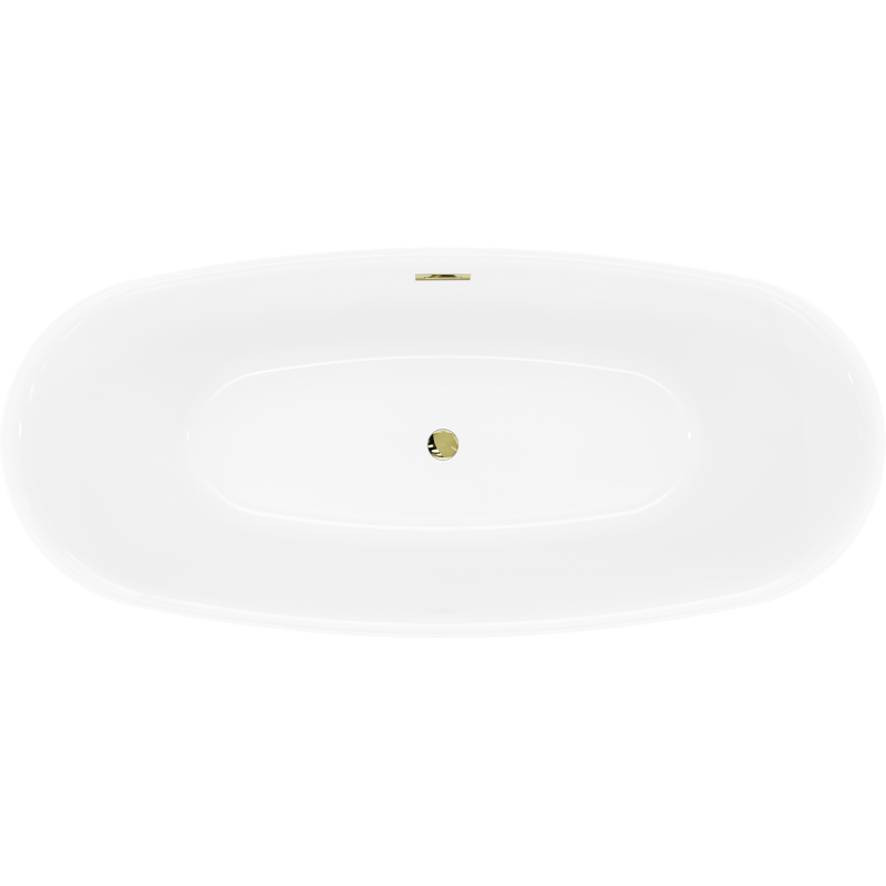 Mexen Luvo Slim baignoire autoportante 170 x 75 cm, blanche, trop-plein doré - 52801707500-50