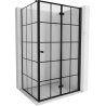 Mexen Mist-F cabine de douche pliante droite 85 x 90 cm, grille noire, noir - 8A6T-085-090-70-77-P