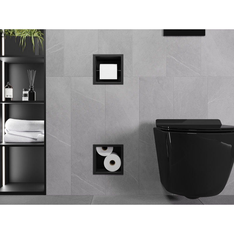 Mexen X-Wall-BP support papier toilette avec magasin, noir - 1974