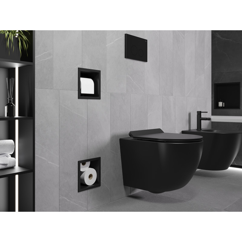 Mexen X-Wall-BP support papier toilette avec magasin, noir - 1974