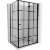 Mexen Mist-F T cabine de douche pliable droite 120 x 90 cm, grille noire, noir - 8A6T-120-090-70-77-P