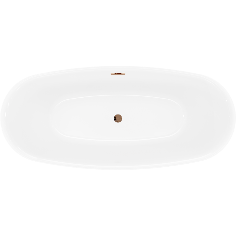 Mexen Luvo Slim baignoire autoportante 170 x 75 cm, blanche, trop-plein or rose - 52801707500-60
