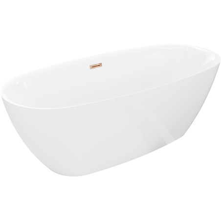Mexen Luvo Slim baignoire autoportante 170 x 75 cm, blanche, trop-plein or rose - 52801707500-60