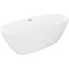 Mexen Luvo Slim baignoire autoportante 170 x 75 cm, blanche, trop-plein or rose - 52801707500-60