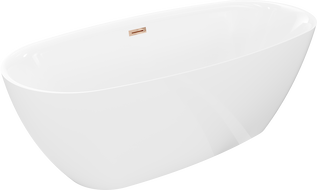 Mexen Luvo Slim baignoire autoportante 170 x 75 cm, blanche, trop-plein or rose - 52801707500-60