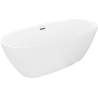 Mexen Luvo Slim baignoire autoportante 170 x 75 cm, blanche, trop-plein gun metal - 52801707500-95