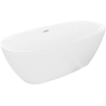 Mexen Luvo Slim baignoire autoportante 170 x 75 cm, blanche, trop-plein nickel brossé - 52801707500-97