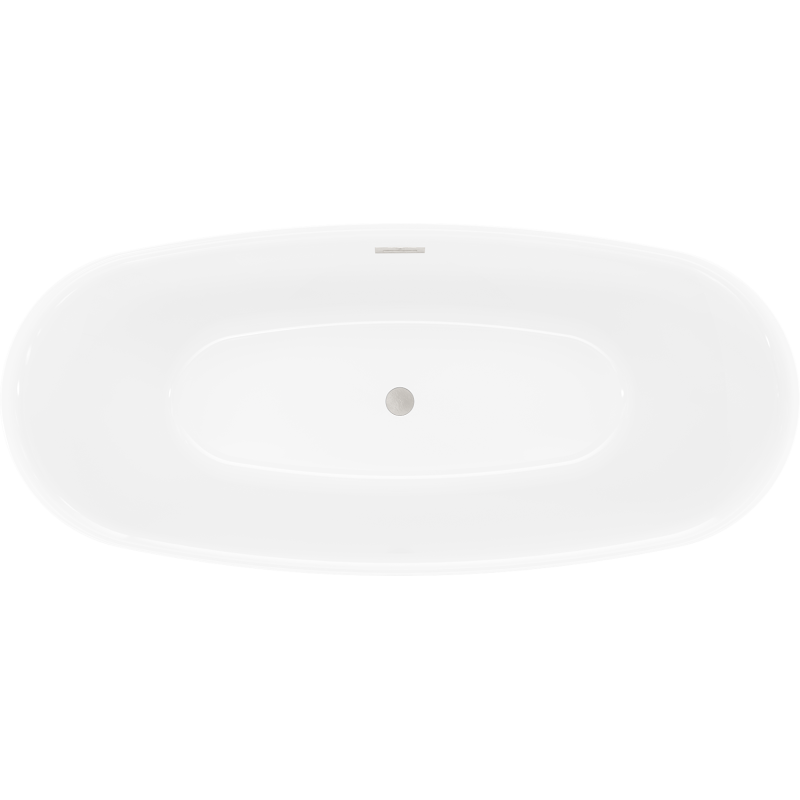 Mexen Luvo Slim baignoire autoportante 170 x 75 cm, blanche, trop-plein nickel brossé - 52801707500-97