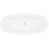 Mexen Luvo Slim baignoire autoportante 170 x 75 cm, blanche, trop-plein nickel brossé - 52801707500-97
